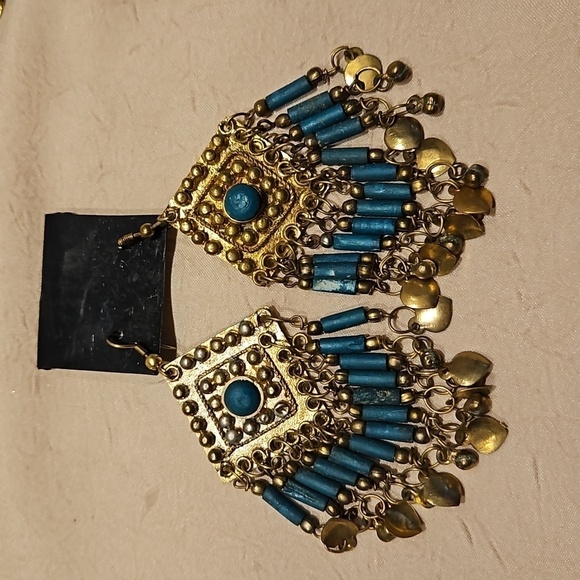 3 PAIRS of Vintage BOHOMINIAN BRASS Earrings - Picture 4 of 12